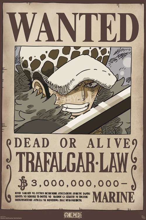 Poster | One Piece | Trafalgar Law Wanted