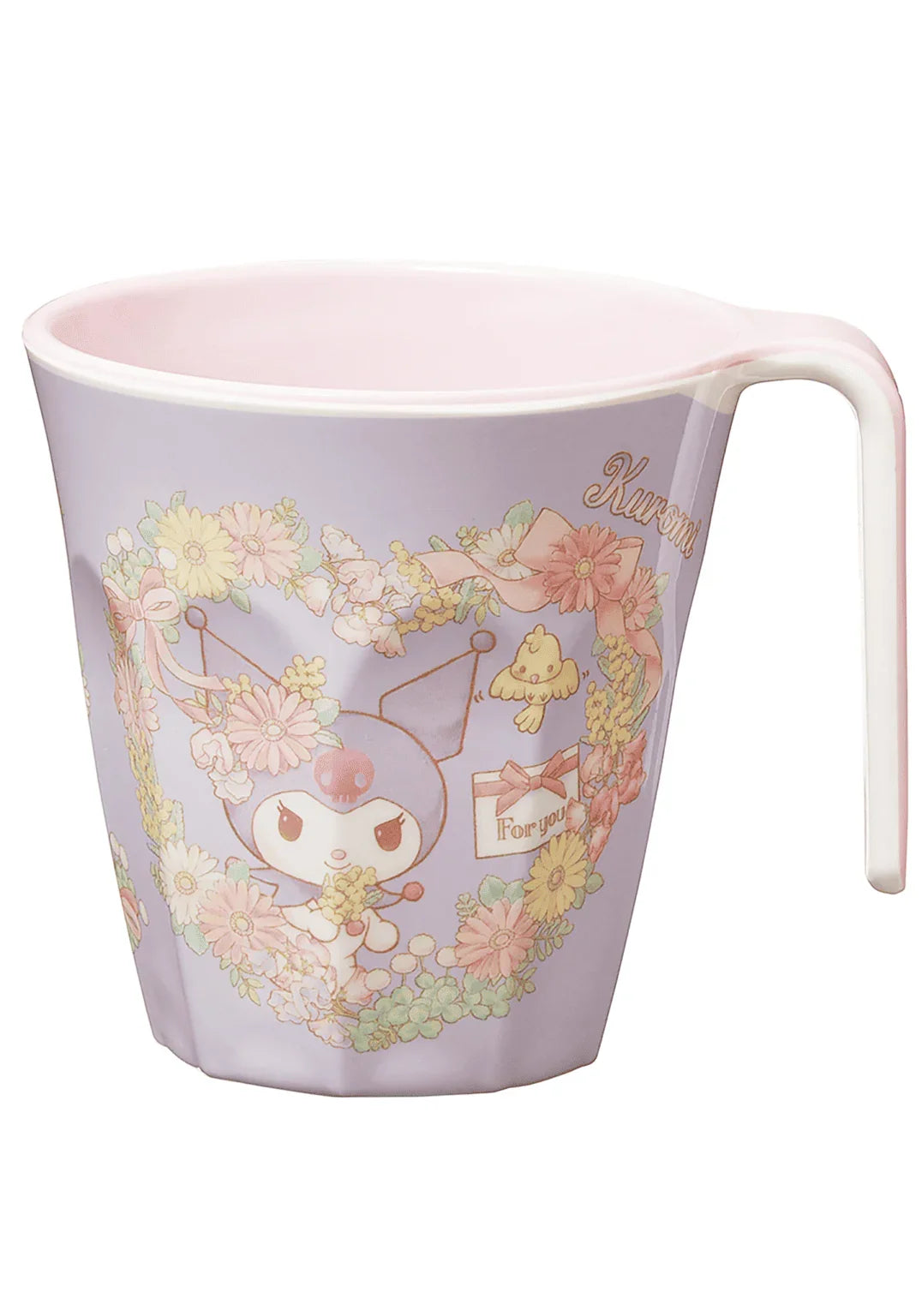 Melamine Cup w/ Handle | Sanrio | Kuromi (Flowers) - Anime Island CA