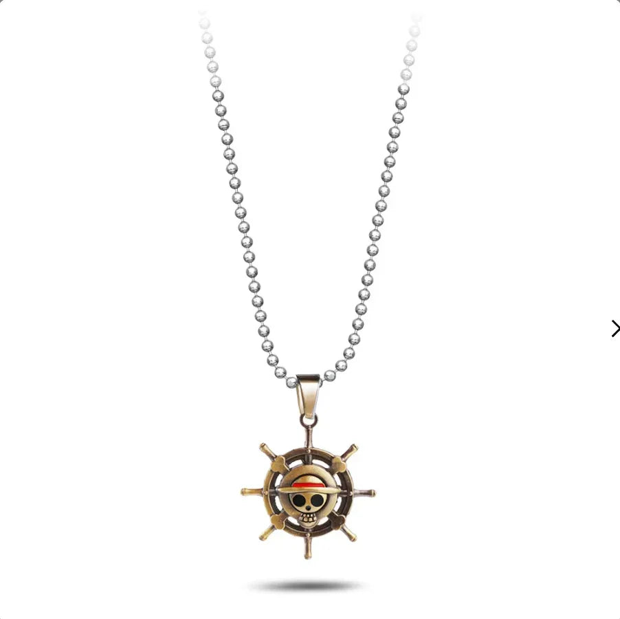 Necklace | One Piece | Straw Hat Pirates Logo w/Wheel - Anime Island CA