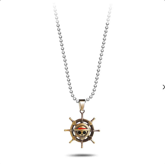 Necklace | One Piece | Straw Hat Pirates Logo w/Wheel - Anime Island CA