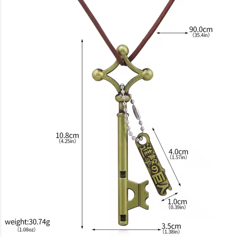 Necklace | Attack on Titan | Eren's Key w/ Logo