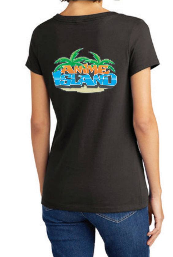 Anime Island Short Sleeve T-Shirt - BLACK