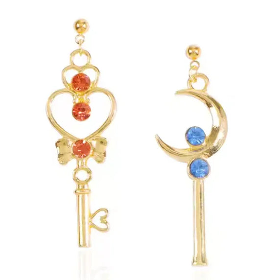Earring | Sailor Moon | Crescent Moon Wand Earrings Anime Island CA