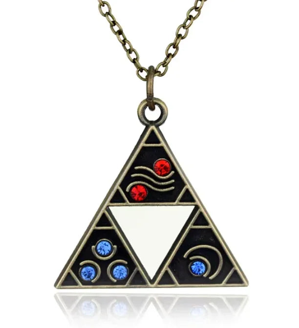 Necklace | Legend of Zelda | Triforce - Colored Gems Necklaces Anime Island CA