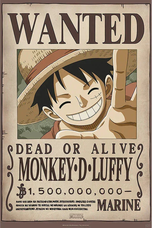 One Piece Monkey D. Luffy Wanted 24x36 Poster | Anime Island