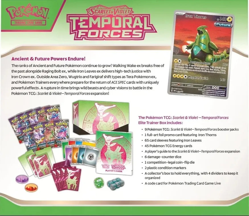 Pokémon | TCG: Elite Trainer Box | Scarlet & Violet: Temporal Forces (SV05) [Iron Leaves]