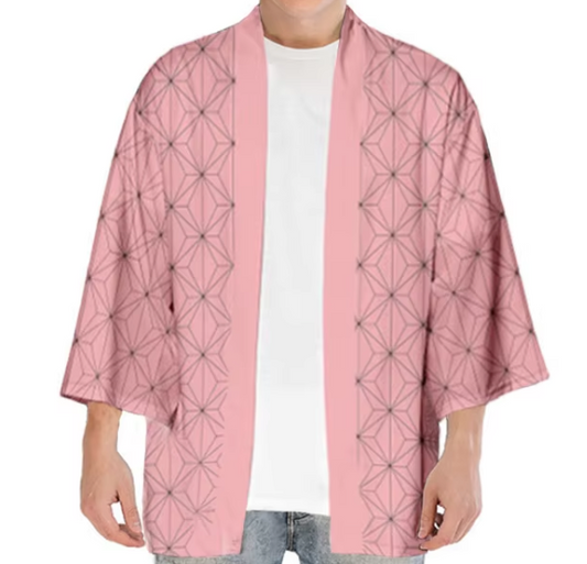 Haori | Demon Slayer: Kimetsu no Yaiba | Kamado Nezuko - Pink Asanoha Pattern