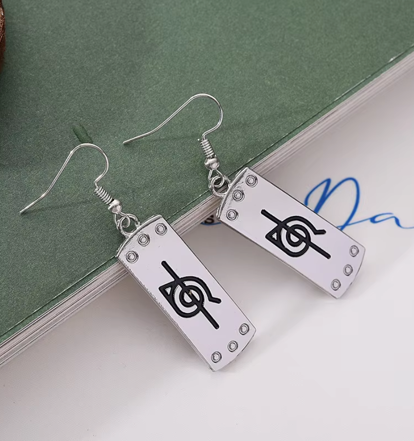 Earrings | Naruto | Hidden Leaf Headband - Strikethrough