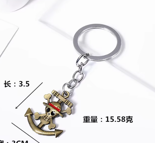 Keyring | One Piece | Straw Hat Pirates Logo w/ Anchor