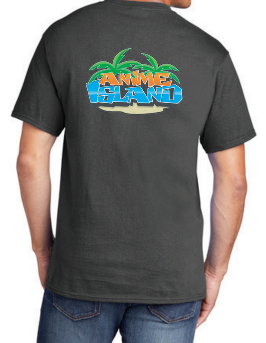 Anime Island Short Sleeve T-Shirt - BLACK