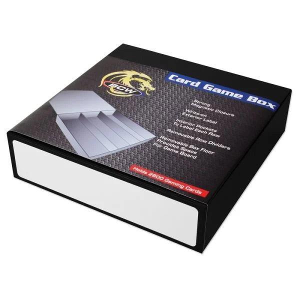 Card Storage | Box | 3 Row Game | Black with White | BCW Card Storage BCW