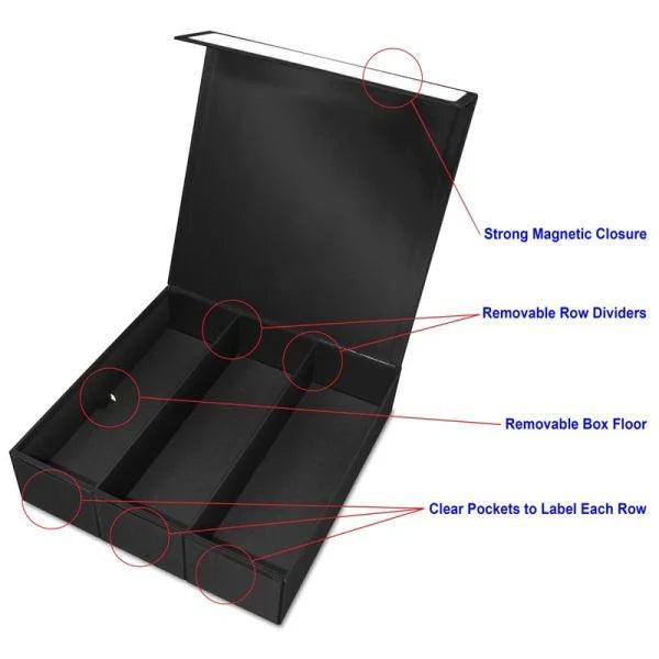Card Storage | Box | 3 Row Game | Black with White | BCW Card Storage BCW
