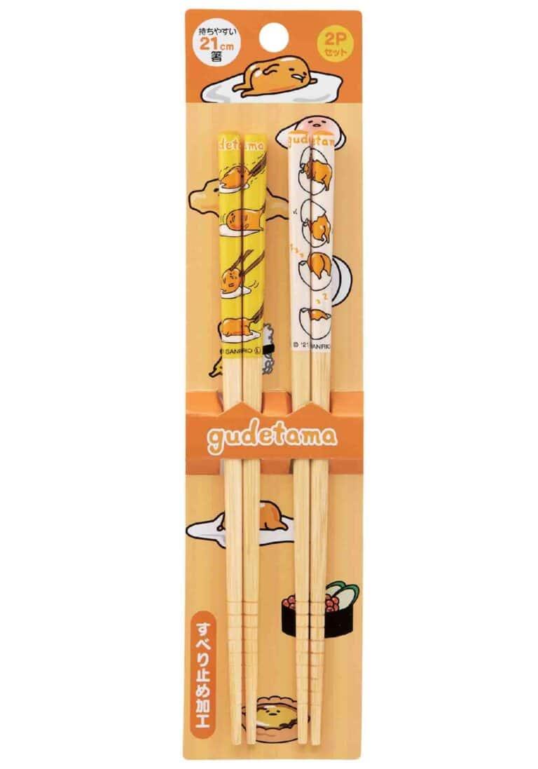Chopsticks | Sanrio | Gudetama | Bamboo 6.5" 2pcs set Kitchenware Skater