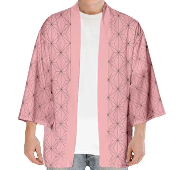 Haori | Demon Slayer: Kimetsu no Yaiba | Kamado Nezuko - Pink Asanoha Pattern Cosplay Anime Island CA