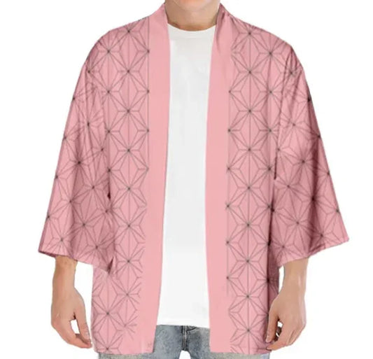 Haori | Demon Slayer: Kimetsu no Yaiba | Kamado Nezuko - Pink Asanoha Pattern - Anime Island CA