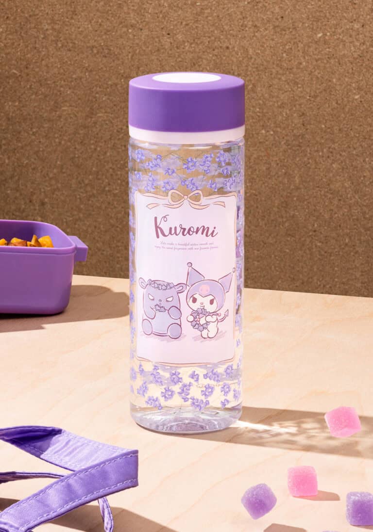 Water Bottle | Sanrio | Kuromi (Floral Wreath)