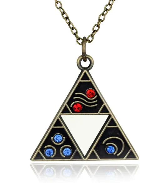 Necklace | Legend of Zelda | Triforce - Colored Gems Necklaces Anime Island CA