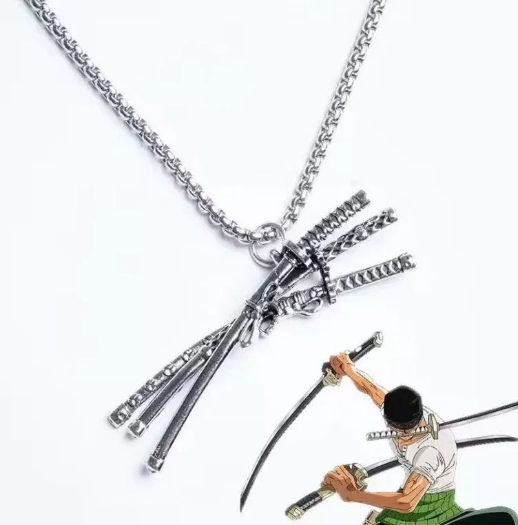 Necklace | One Piece | Roronoa Zoro Swords Necklaces Anime Island CA