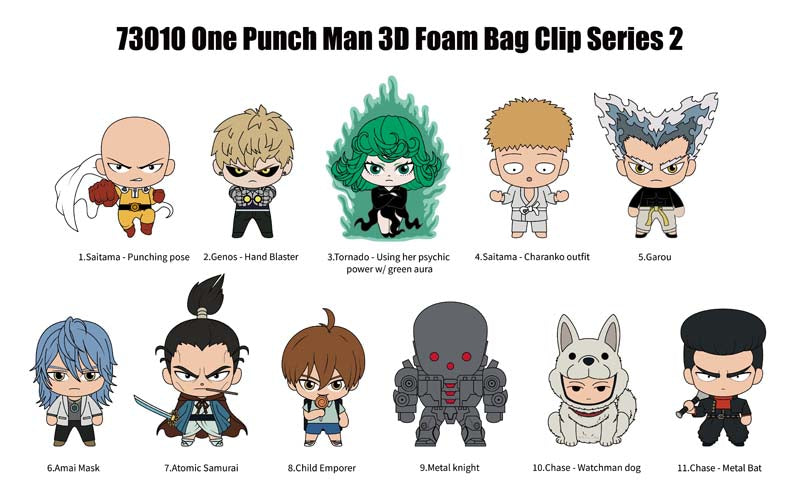 3D Foam Bag Clip | One Punch Man | Series 2