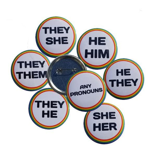 Pin | Pronouns | 2.25" Round Pins NQ Ideas