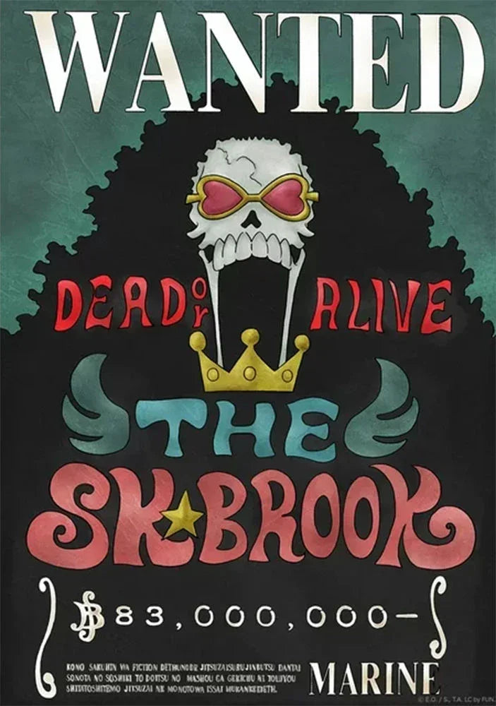 Poster | One Piece | Brook Wanted Poster Studio B
