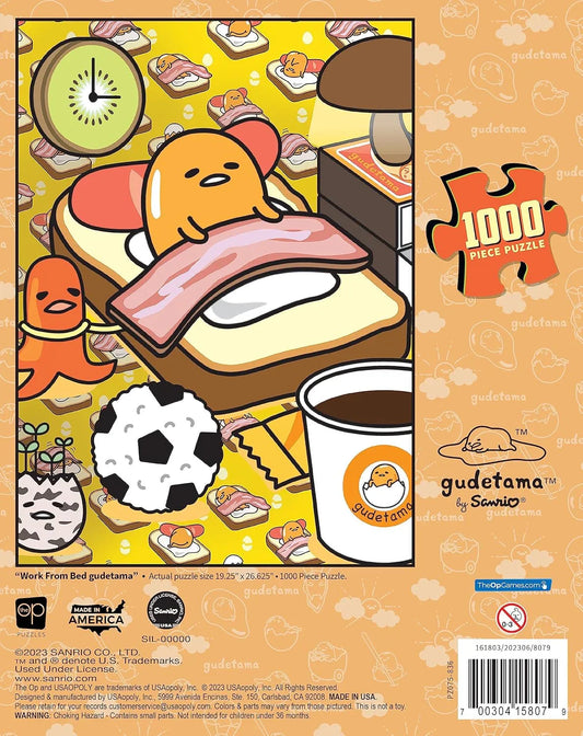 Puzzle | Sanrio | Gudetama - Work From Bed | 1000 pcs Games & Puzzles USAOPOLY