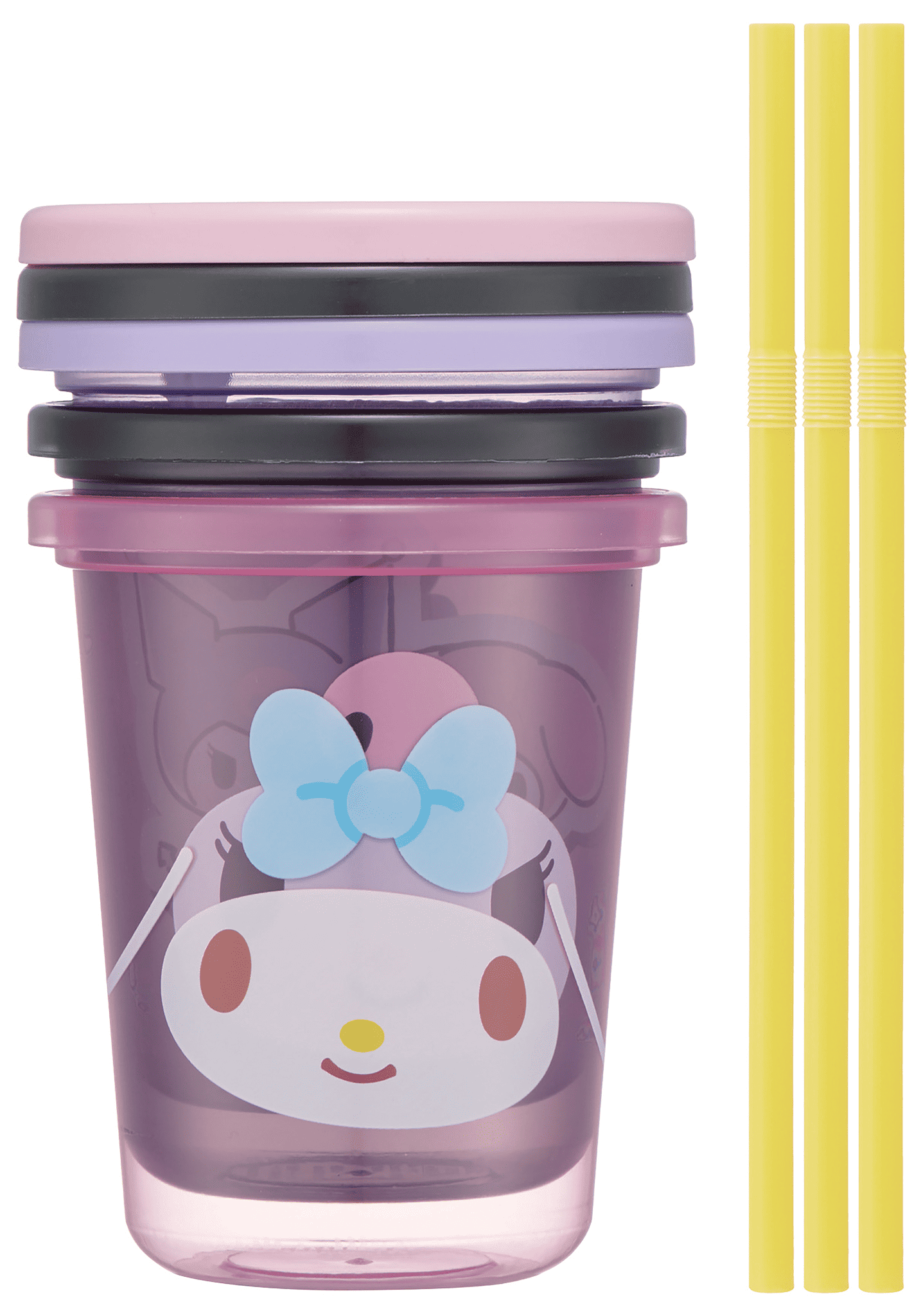 Tumbler w/Lid - 3pc set | Sanrio | My Melody & Kuromi