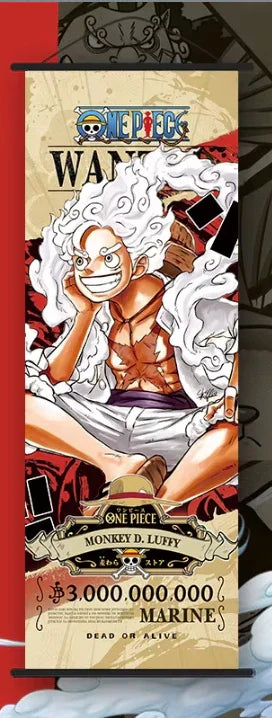 Wall Scroll | One Piece | Luffy Gear 5 | Wanted Wall Scroll Anime Island CA