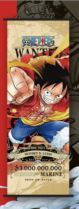 Wall Scroll | One Piece | Luffy | Wanted - Anime Island CA